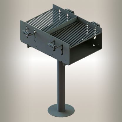 Double BBQ Grill, Surface Mount, Mild Steel GrateSingle BBQ Grill, In-Ground Mount, Mild Steel Grate Product Image