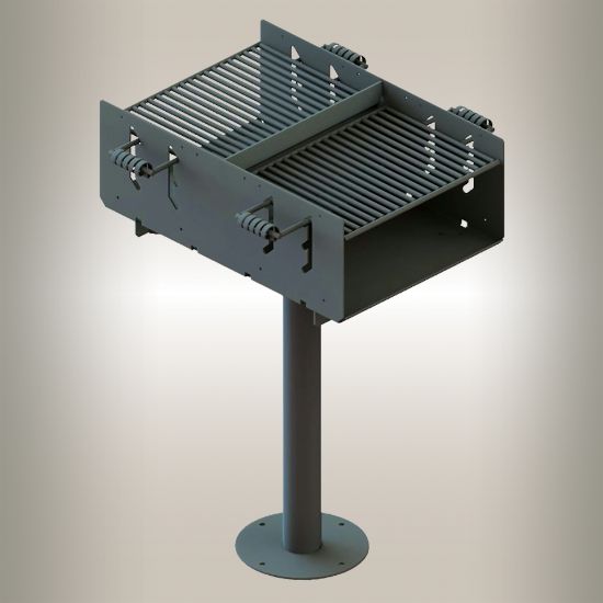 Double BBQ Grill, Surface Mount, Mild Steel GrateSingle BBQ Grill, In-Ground Mount, Mild Steel Grate Product Image