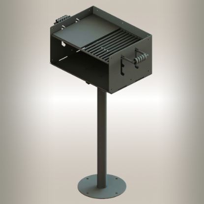 Single BBQ Grill, Surface Mount, Mild Steel Grate, w/Hamburger Plate Product Image
