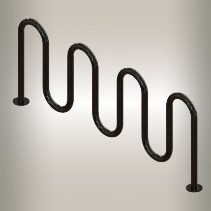 Bike Rack, Serpentine, Surface Mount, Four Hump Product Image
