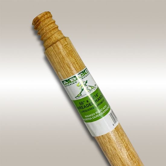 Handle,Broom,Threaded Tip,Wood,60"x15/16"