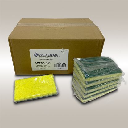 Sponge,Cellulose w/Scrubber,Yellow/Green,6.1"x3.6"x.7",20/cs