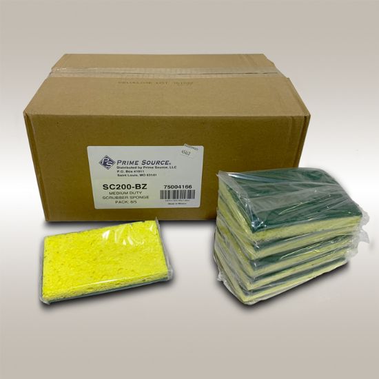 Sponge,Cellulose w/Scrubber,Yellow/Green,6.1"x3.6"x.7",20/cs