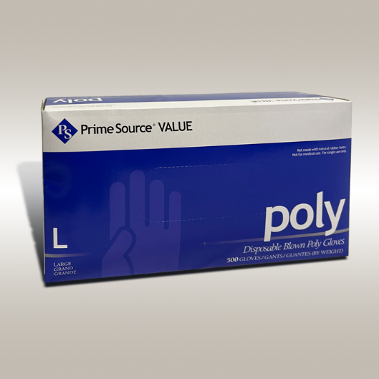 Gloves, Box, Poly, Food Service, Large, Clear, 500/bx