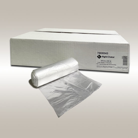 Trash Can Liners, 7-10 Gallon, Clear, 24" x 24", 23 mil, 1000 Bag