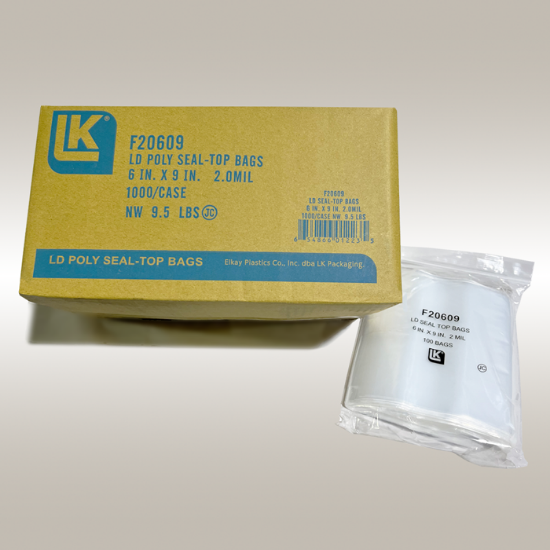 Storage Bag, Resealable, Ziploc, Zip2, 1000/6"x9'' Bags