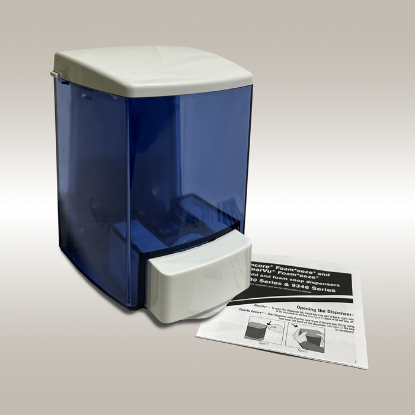 Dispenser, Soap, Non-Foaming, Plastic, 30 oz, White w/Clear Cont.